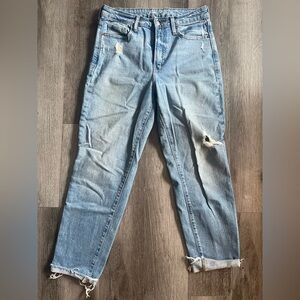 Old Navy Light Blue Distressed Straight Leg Jeans